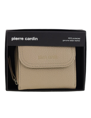 Tri-Fold Wallet Taupe / Leather PC 4029 TAUP Pierre Cardin Ladies Leather Tri-Fold Tab Wallet in Taupe