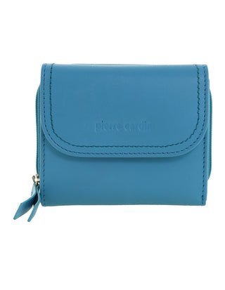 Ladies Wallet Turquoise / Leather PC 4029 TURQ Pierre Cardin Ladies Leather Tri-Fold Tab Wallet in Turquoise