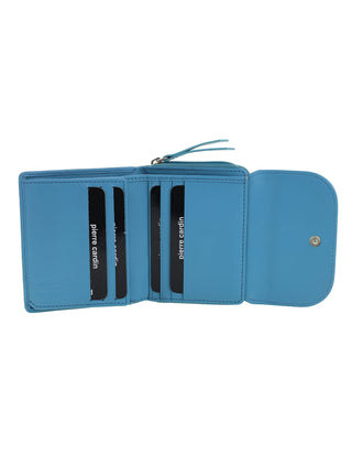 Ladies Wallet Turquoise / Leather PC 4029 TURQ Pierre Cardin Ladies Leather Tri-Fold Tab Wallet in Turquoise