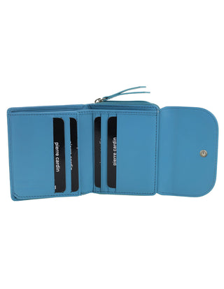 Tri-Fold Wallet Turquoise / Leather PC 4029 TURQ Pierre Cardin Ladies Leather Tri-Fold Tab Wallet in Turquoise