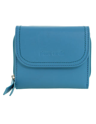 Tri-Fold Wallet Turquoise / Leather PC 4029 TURQ Pierre Cardin Ladies Leather Tri-Fold Tab Wallet in Turquoise