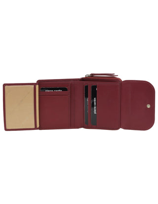 Tri-Fold Wallet Wine / Leather PC 4029 WINE Pierre Cardin Ladies Leather Tri-Fold Tab Wallet in Wine