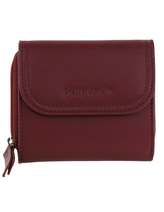 Tri-Fold Wallet Wine / Leather PC 4029 WINE Pierre Cardin Ladies Leather Tri-Fold Tab Wallet in Wine