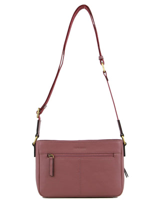 Crossbody Bag Rose / Leather PC 3800 ROSE Pierre Cardin Ladies Leather Webbing Strap Crossbody Bag in Rose