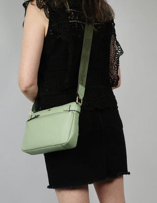 Crossbody bag Jade / Leather PC 3799 JADE Pierre Cardin Ladies Leather Webbing Strap Handbag in Jade