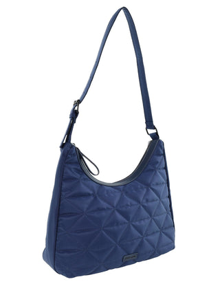 Hobo Bag Navy / Nylon PC 4023 NAVY Pierre Cardin Ladies Nylon Geometric Hobo Bag in Navy