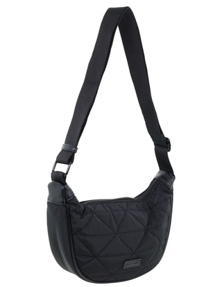 Crossbody Bag Black / Nylon PC 4024 BLK Pierre Cardin Ladies Nylon Moon-Shaped Crossbody Bag in Black