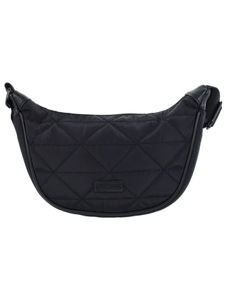 Crossbody Bag Black / Nylon PC 4024 BLK Pierre Cardin Ladies Nylon Moon-Shaped Crossbody Bag in Black