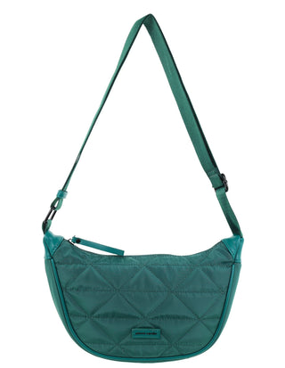 Crossbody Bag Green / Nylon PC 4024 GRN Pierre Cardin Ladies Nylon Moon-Shaped Crossbody Bag in Green