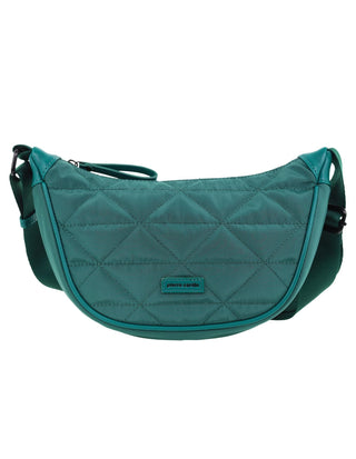 Crossbody Bag Green / Nylon PC 4024 GRN Pierre Cardin Ladies Nylon Moon-Shaped Crossbody Bag in Green