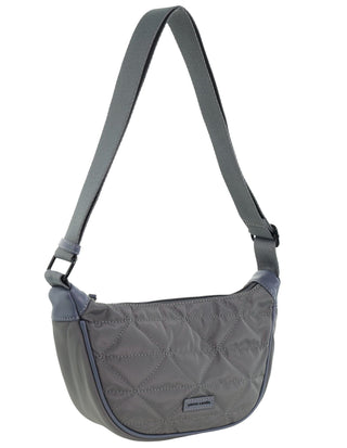 Crossbody Bag Grey / Nylon PC 4024 GREY Pierre Cardin Ladies Nylon Moon-Shaped Crossbody Bag in Grey