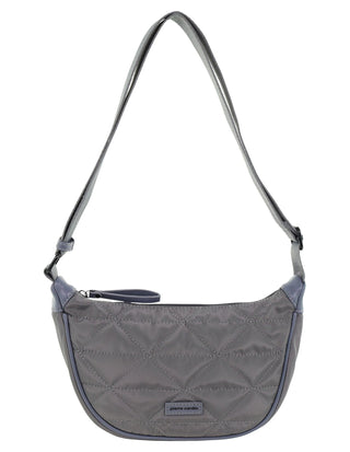 Crossbody Bag Grey / Nylon PC 4024 GREY Pierre Cardin Ladies Nylon Moon-Shaped Crossbody Bag in Grey