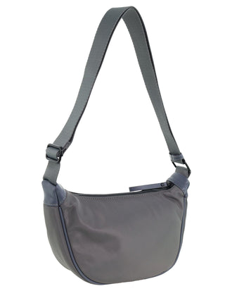 Crossbody Bag Grey / Nylon PC 4024 GREY Pierre Cardin Ladies Nylon Moon-Shaped Crossbody Bag in Grey