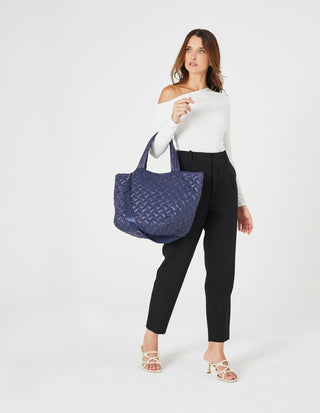 Tote Bag Navy / Nylon PC 4016 NAVY Pierre Cardin Ladies Nylon Padded Tote Bag in Navy