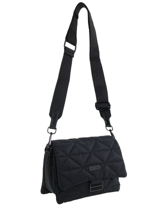 Crossbody Bag Black / Nylon PC 4022 BLK Pierre Cardin Ladies Nylon Textured Crossbody Bag in Black