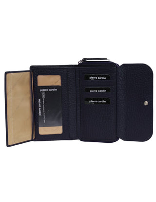 Tri-Fold Wallet Navy / Leather PC 4028 NAVY/TAUPE Pierre Cardin Ladies Tri-Fold Tab Wallet in Navy-Taupe