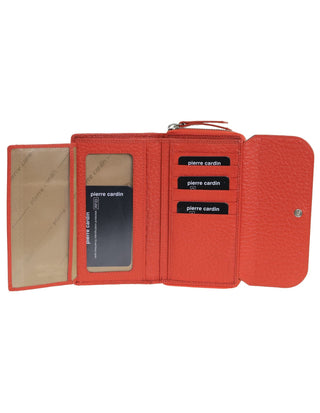 Tri-Fold Wallet Orange / Leather PC 4028 ORA/TAUPE Pierre Cardin Ladies Tri-Fold Tab Wallet in Orange-Taupe