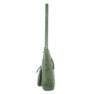 Crossbody bag Green PC 3405 GRN Pierre Cardin Large Woven Embossed Leather Crossbody Bag in Green