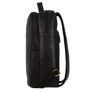 Backpacks Black / Leather PC 3708 BLK Pierre Cardin Leather Business/Laptop Backpack in Black