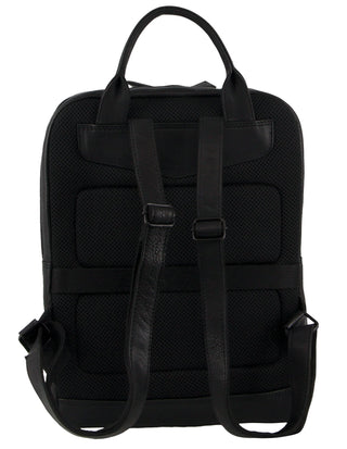 Backpacks Black / Leather PC 3879 BLK Pierre Cardin Leather Business/Laptop Backpack in Black