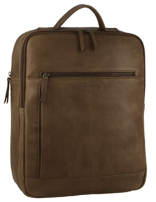 Backpack, Computer Bag Oak / Leather PC 3708 OAK Pierre Cardin Leather Business/Laptop Backpack in Oak