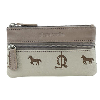 Coin Purse Beige-Taupe / Leather PC 1349 BEIGE-TAUPE Pierre Cardin Leather Coin Purse/Key Holder in Beige-Taupe