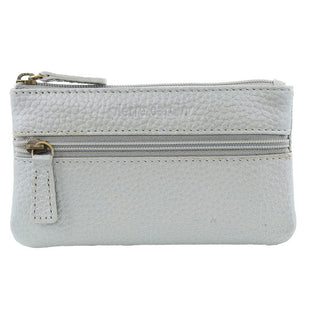 Coin Purse Silver / Leather PC 1349 SILV Pierre Cardin Leather Coin Purse/Key Holder in Silver