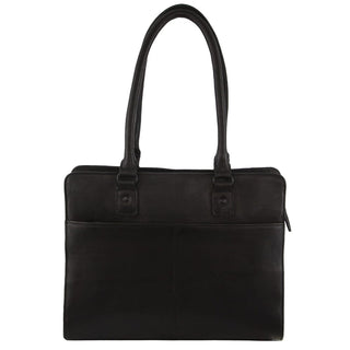 Handbag/Tote Bag Black / Leather PC 3716 BLK Pierre Cardin Leather Computer Tote Bag in Black