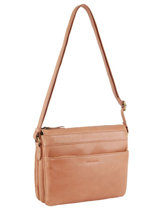 Crossbody bag Apricot / Leather PC 3679 APRICOT Pierre Cardin Leather Crossbody Bag in Apricot