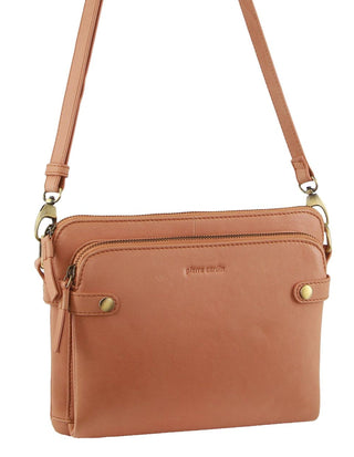 Crossbody bag Apricot / Leather PC 3681 APRICOT Pierre Cardin Leather Crossbody Bag in Apricot