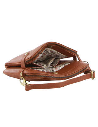 Crossbody bag Tan / Leather PC 3681 TAN Pierre Cardin Leather Crossbody Bag in Tan