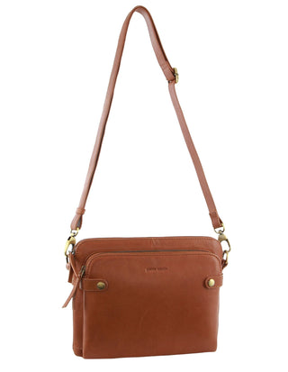 Crossbody bag Tan / Leather PC 3681 TAN Pierre Cardin Leather Crossbody Bag in Tan