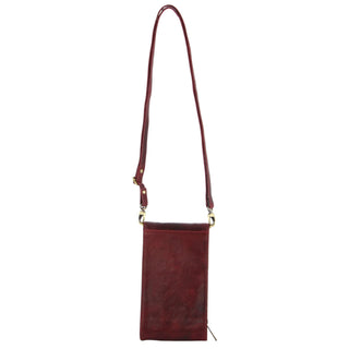 Phone Bag Cherry / Leather PC 3524 CHERRY Pierre Cardin Leather Crossbody Phone Wallet Bag in Cherry