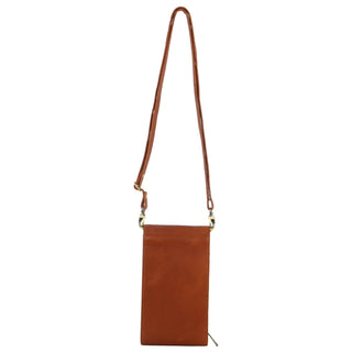 Phone Bag Cognac / Leather PC 3524 COGN Pierre Cardin Leather Crossbody Phone Wallet Bag in Cognac