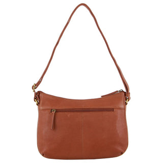 Crossbody Bag Tan / Leather PC 3777 TAN Pierre Cardin Leather Diamond Pattern Embossed Crossbody Bag in Tan