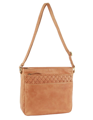 Crossbody bag Apricot / Leather PC 3688 APRICOT Pierre Cardin Leather Embossed Crossbody Bag in Apricot