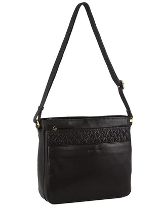 Crossbody bag Black / Leather PC 3688 BLK Pierre Cardin Leather Embossed Crossbody Bag in Black