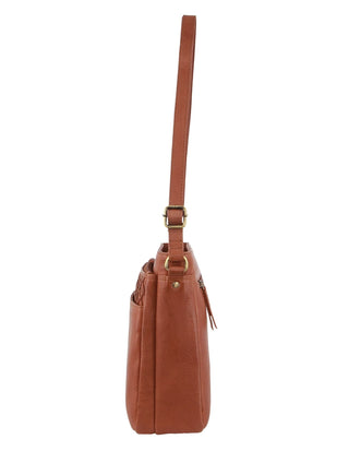 Crossbody bag Tan / Leather PC 3688 TAN Pierre Cardin Leather Embossed Crossbody Bag in Tan