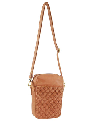 Crossbody bag Apricot / Leather PC 3686 APRICOT Pierre Cardin Leather Embossed Phone Crossbody Bag in Apricot