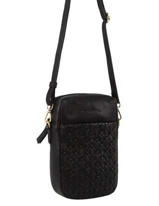 Crossbody bag Black / Leather PC 3686 BLK Pierre Cardin Leather Embossed Phone Crossbody Bag in Black