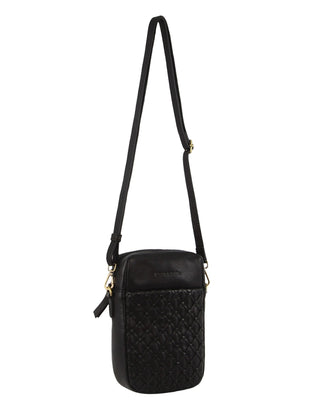 Crossbody bag Black / Leather PC 3686 BLK Pierre Cardin Leather Embossed Phone Crossbody Bag in Black