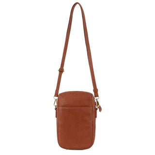 Crossbody bag Tan / Leather PC 3686 TAN Pierre Cardin Leather Embossed Phone Crossbody Bag in Tan