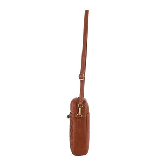 Crossbody bag Tan / Leather PC 3686 TAN Pierre Cardin Leather Embossed Phone Crossbody Bag in Tan