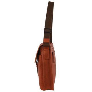 Computer Bag Cognac / Leather PC 3721 COGN Pierre Cardin Leather Flap-over Computer Bag in Cognac