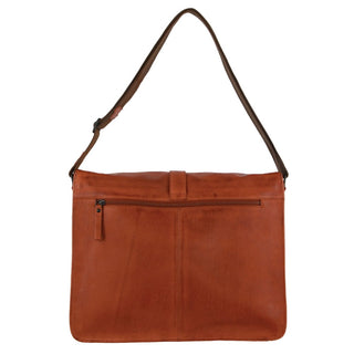 Computer Bag Cognac / Leather PC 3721 COGN Pierre Cardin Leather Flap-over Computer Bag in Cognac