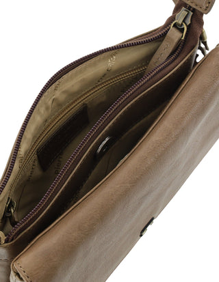 Crossbody bag Oak / Leather PC 3836 OAK Pierre Cardin Leather Flap-over Crossbody Bag in Oak