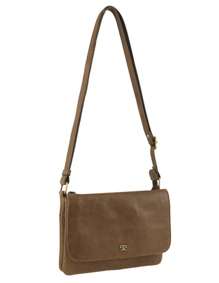 Crossbody bag Oak / Leather PC 3836 OAK Pierre Cardin Leather Flap-over Crossbody Bag in Oak