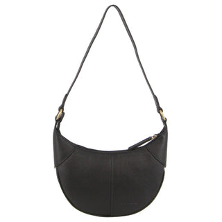 Shoulder Bag Black / Leather PC 3781 BLK Pierre Cardin Leather Ladies Crescent Shoulder Bag in Black