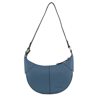 Shoulder Bag Blue / Leather PC 3781 BLUE Pierre Cardin Leather Ladies Crescent Shoulder Bag in Blue