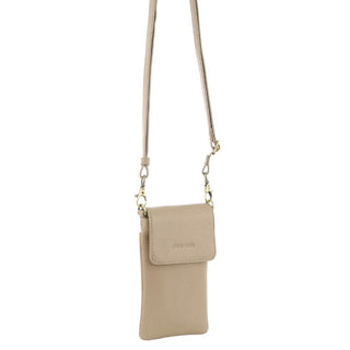 Phone Bag Pale Gold / Leather PC 3612 GOLD Pierre Cardin Leather Ladies Phone Cross-Body Bag in Pale Gold